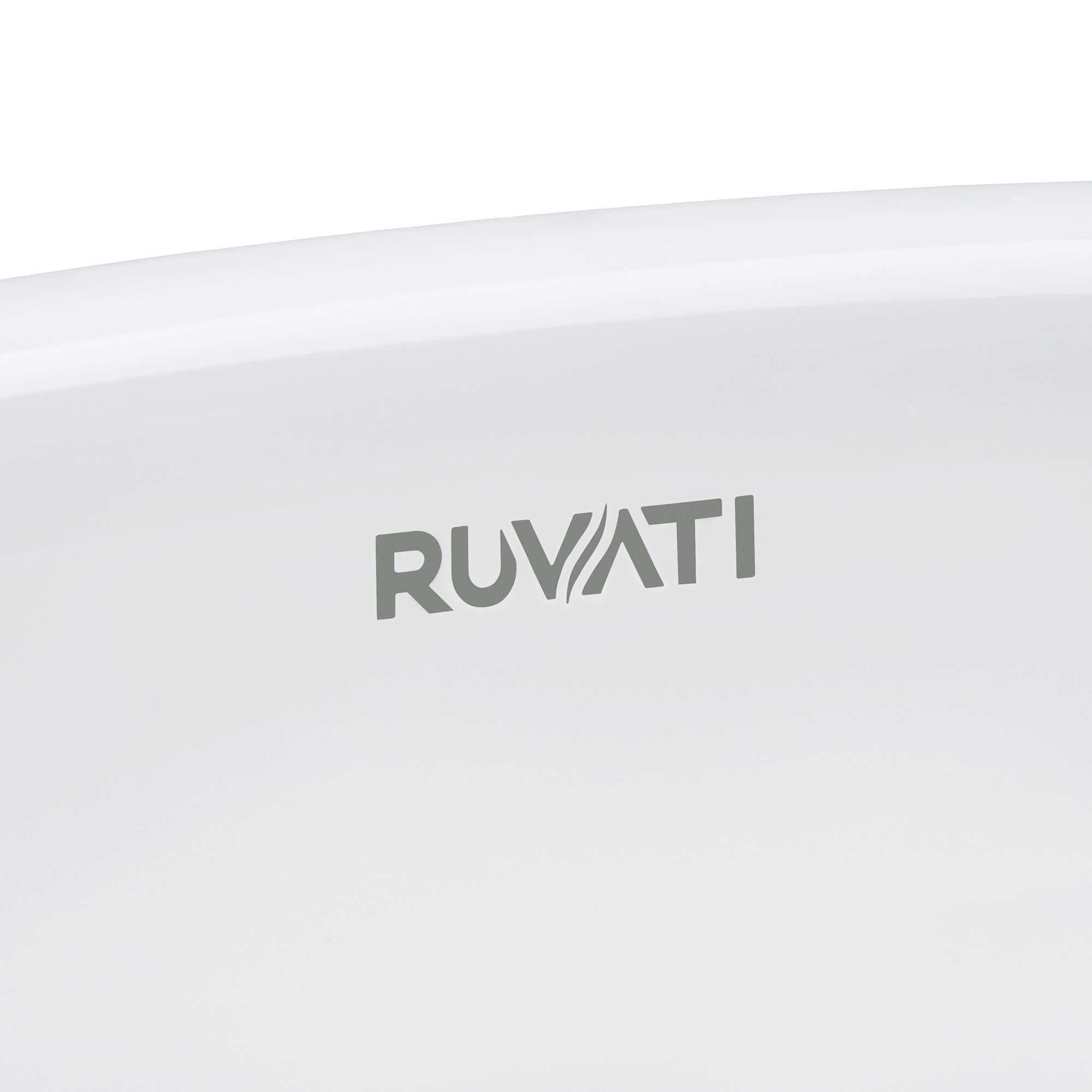 Alternative View of Ruvati Vista 16" Square Vessel Porcelain Above Counter Bathroom Sink, White, RVB1616