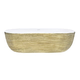 Alternative View of Ruvati Pietra 20" Decorative Rectangle Vessel Porcelain Above Vanity Counter Bathroom Sink, Gold / White, RVB2016WG