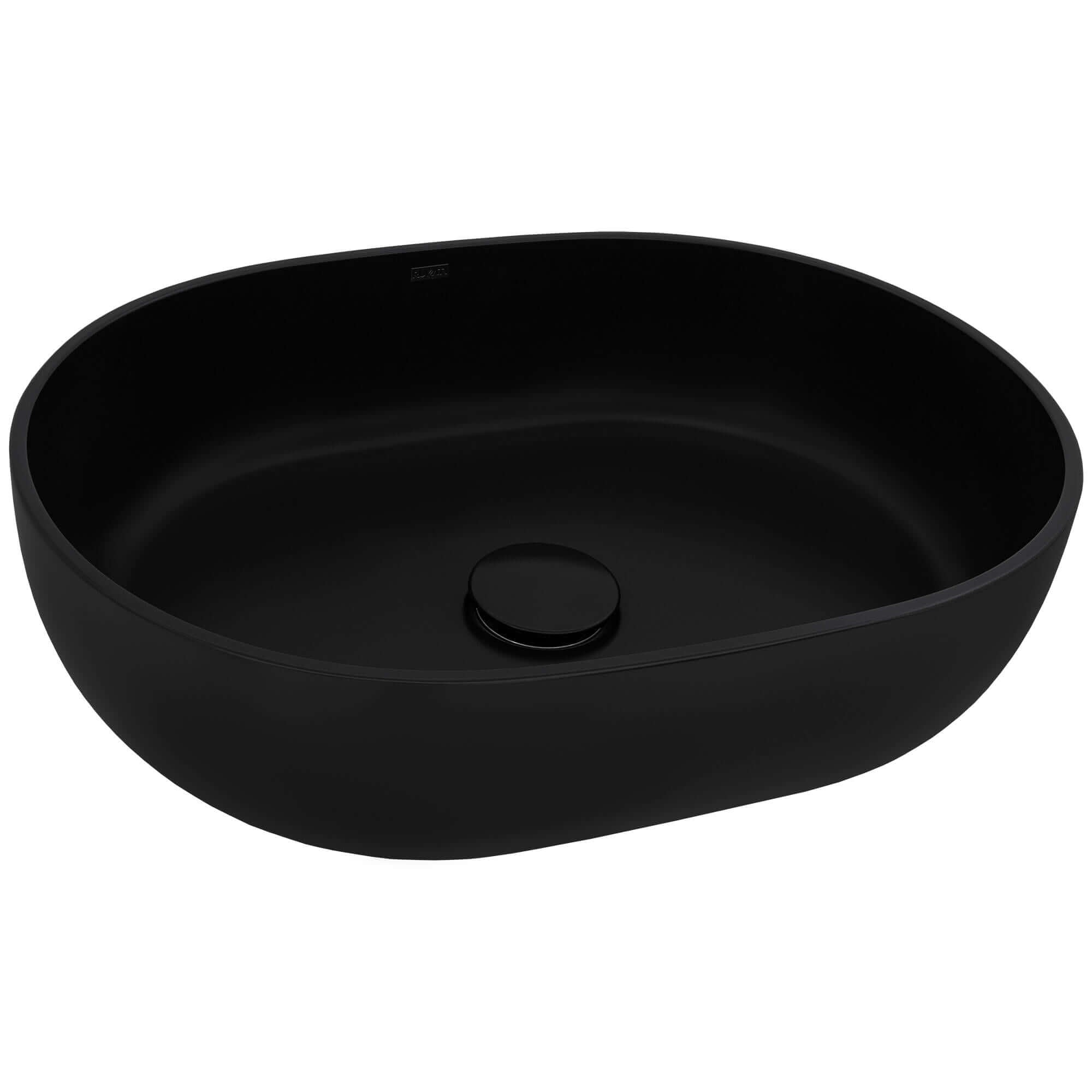 Alternative View of Ruvati Canali 19-inch Matte Black epiStone Solid Surface Modern Bathroom Vessel Sink, RVB2119BK