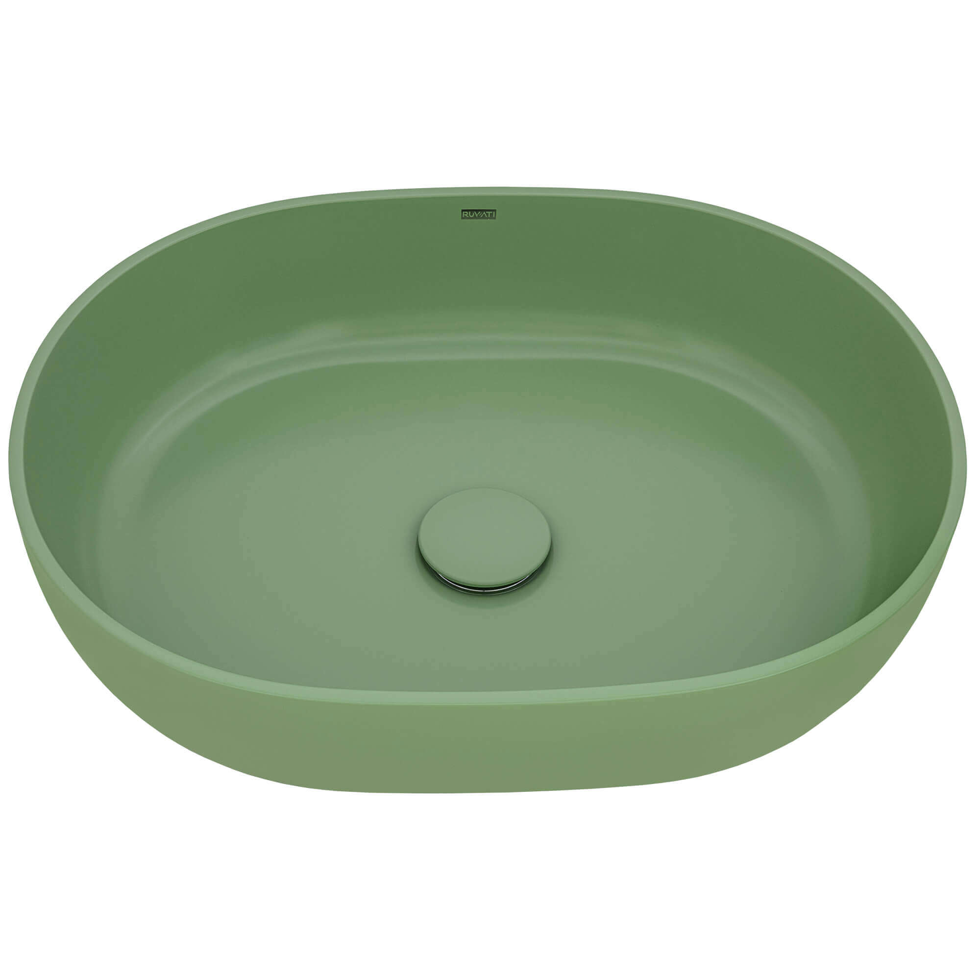 Alternative View of Ruvati Canali 19-inch Avocado Lime Green epiStone Solid Surface Bathroom Vessel Sink, RVB2119GN
