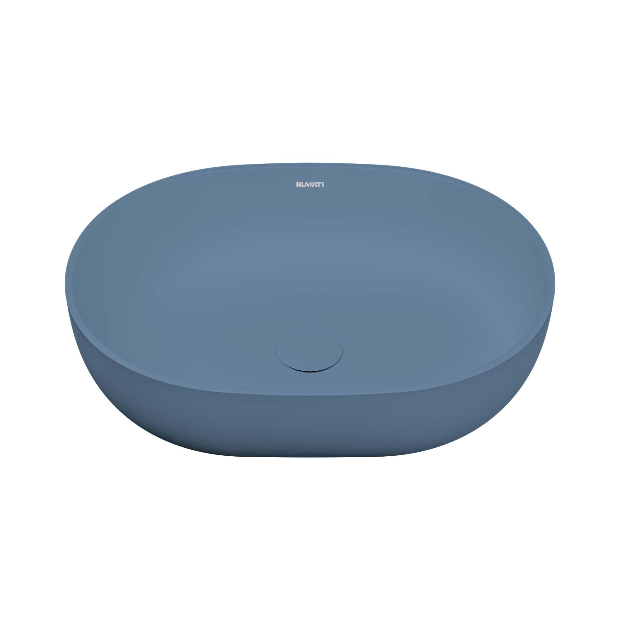 Alternative View of Ruvati Canali 19-inch Pacific Blue epiStone Solid Surface Modern Bathroom Vessel Sink, RVB2119LE