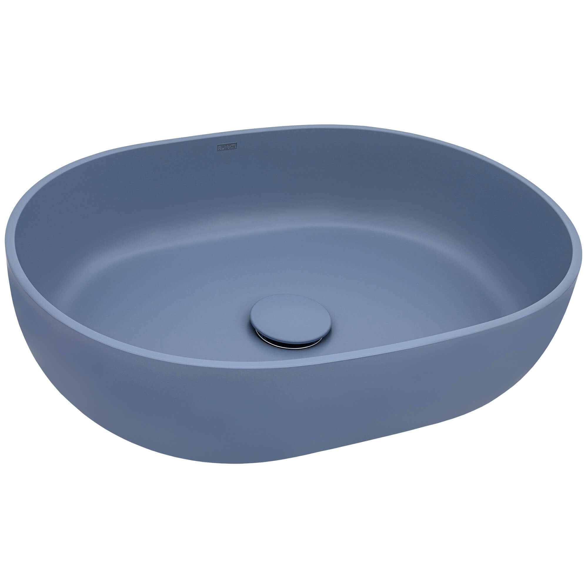 Alternative View of Ruvati Canali 19-inch Pacific Blue epiStone Solid Surface Modern Bathroom Vessel Sink, RVB2119LE