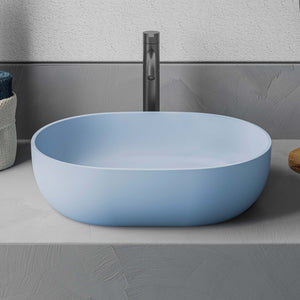 Alternate Image for Ruvati Canali 19-inch Pacific Blue epiStone Solid Surface Modern Bathroom Vessel Sink, RVB2119LE