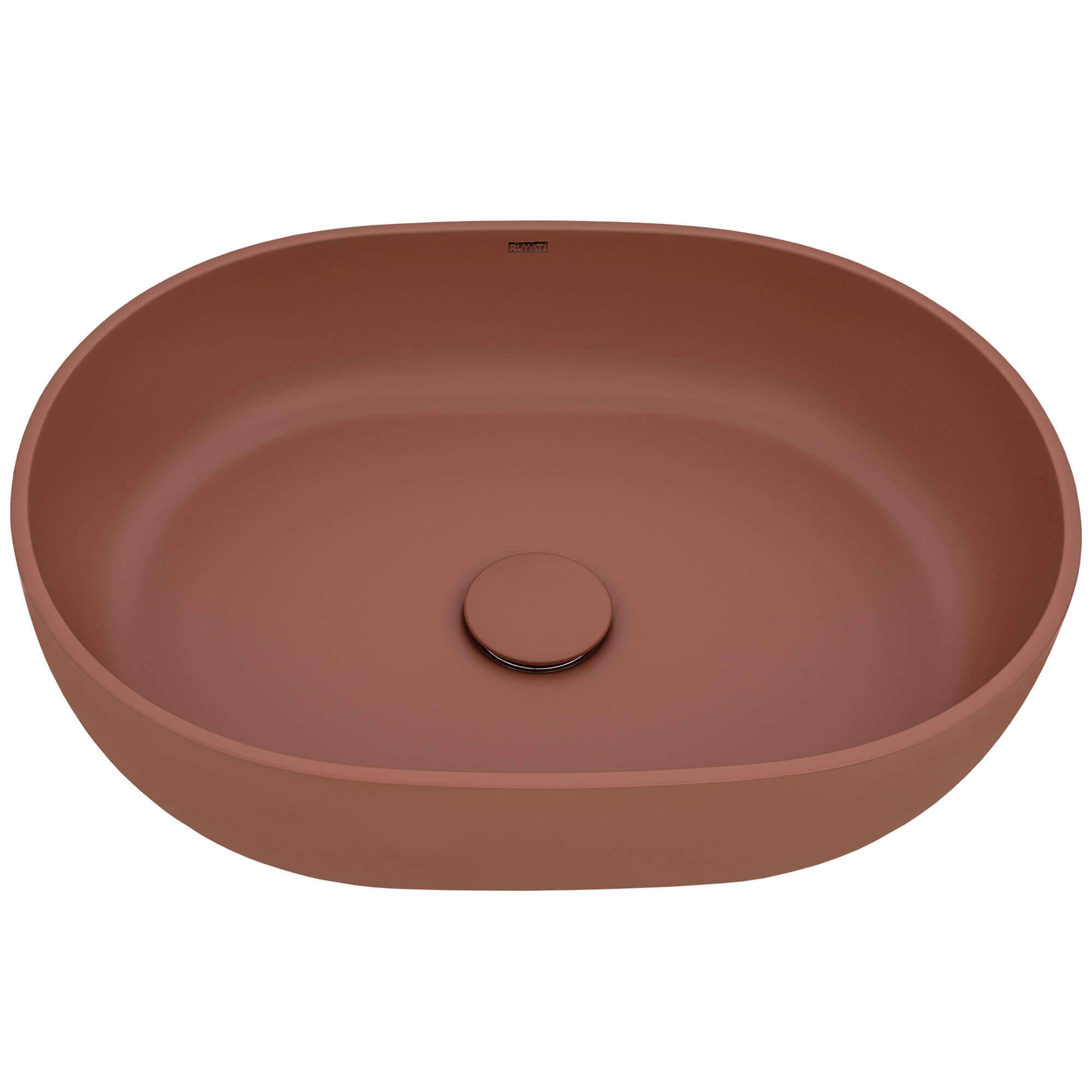 Alternative View of Ruvati Canali 19-inch Sedona Clay Pink epiStone Solid Surface Bathroom Vessel Sink, RVB2119TL