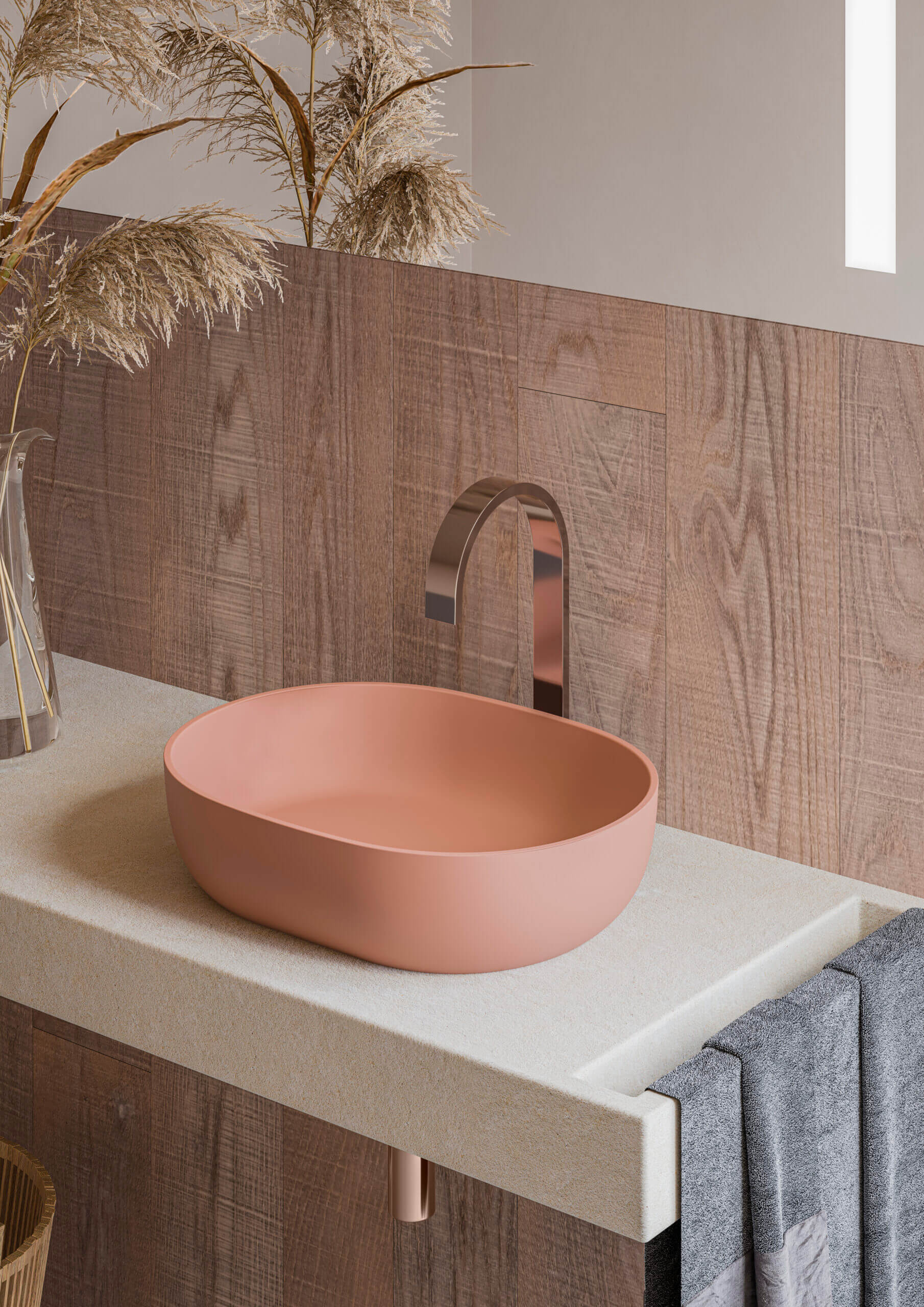 Alternative View of Ruvati Canali 19-inch Sedona Clay Pink epiStone Solid Surface Bathroom Vessel Sink, RVB2119TL