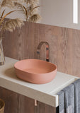 Ruvati Canali 19-inch Sedona Clay Pink epiStone Solid Surface Bathroom Vessel Sink, RVB2119TL