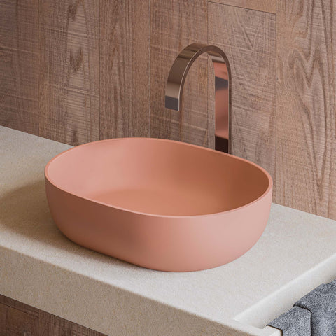 Main Image of Ruvati Canali 19-inch Sedona Clay Pink epiStone Solid Surface Bathroom Vessel Sink, RVB2119TL