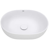 Ruvati Canali 19-inch Matte White epiStone Solid Surface Modern Bathroom Vessel Sink, RVB2119WH