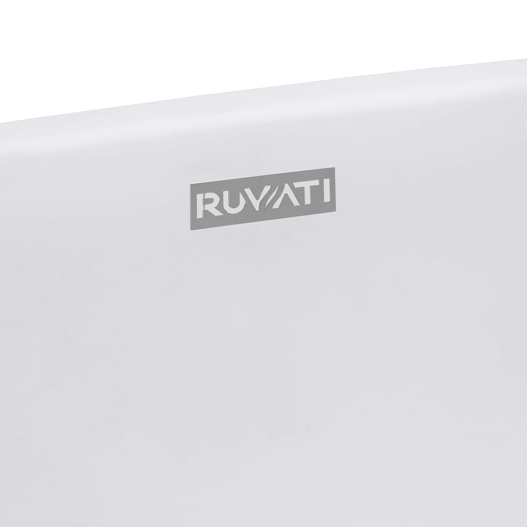 Alternative View of Ruvati Canali 19-inch Matte White epiStone Solid Surface Modern Bathroom Vessel Sink, RVB2119WH
