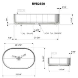 Dimensions Image for Ruvati Omnia 23-inch Matte Black epiStone Solid Surface Modern Bathroom Vessel Sink, RVB2550BK