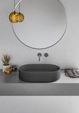 Ruvati Omnia 23-inch Matte Black epiStone Solid Surface Modern Bathroom Vessel Sink, RVB2550BK