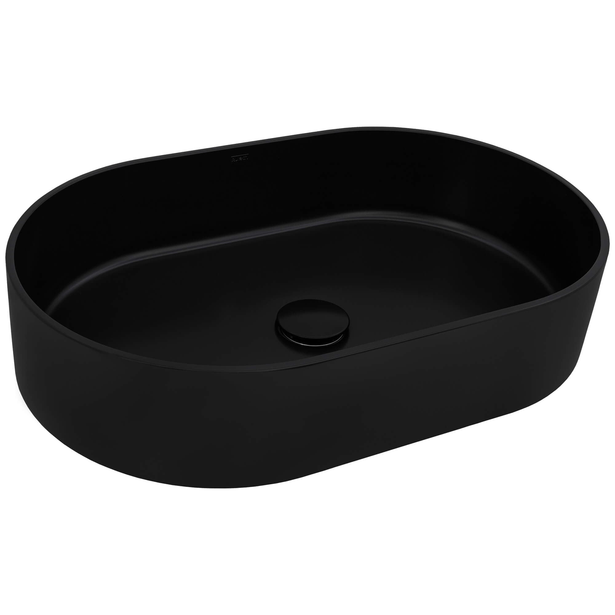 Alternative View of Ruvati Omnia 23-inch Matte Black epiStone Solid Surface Modern Bathroom Vessel Sink, RVB2550BK