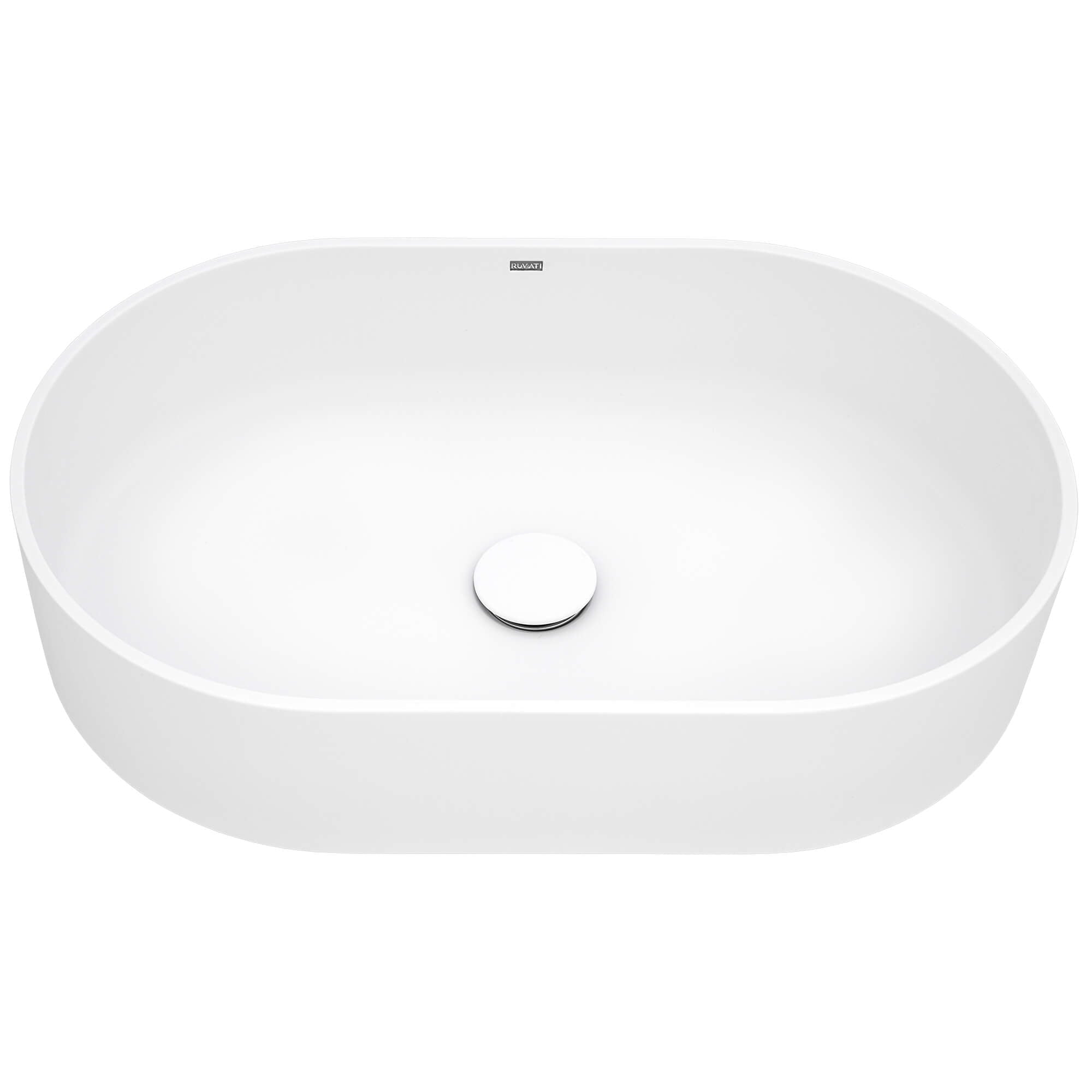 Alternative View of Ruvati Omnia 23-inch Matte White epiStone Solid Surface Modern Bathroom Vessel Sink, RVB2550WH