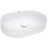 Ruvati Omnia 23-inch Matte White epiStone Solid Surface Modern Bathroom Vessel Sink, RVB2550WH