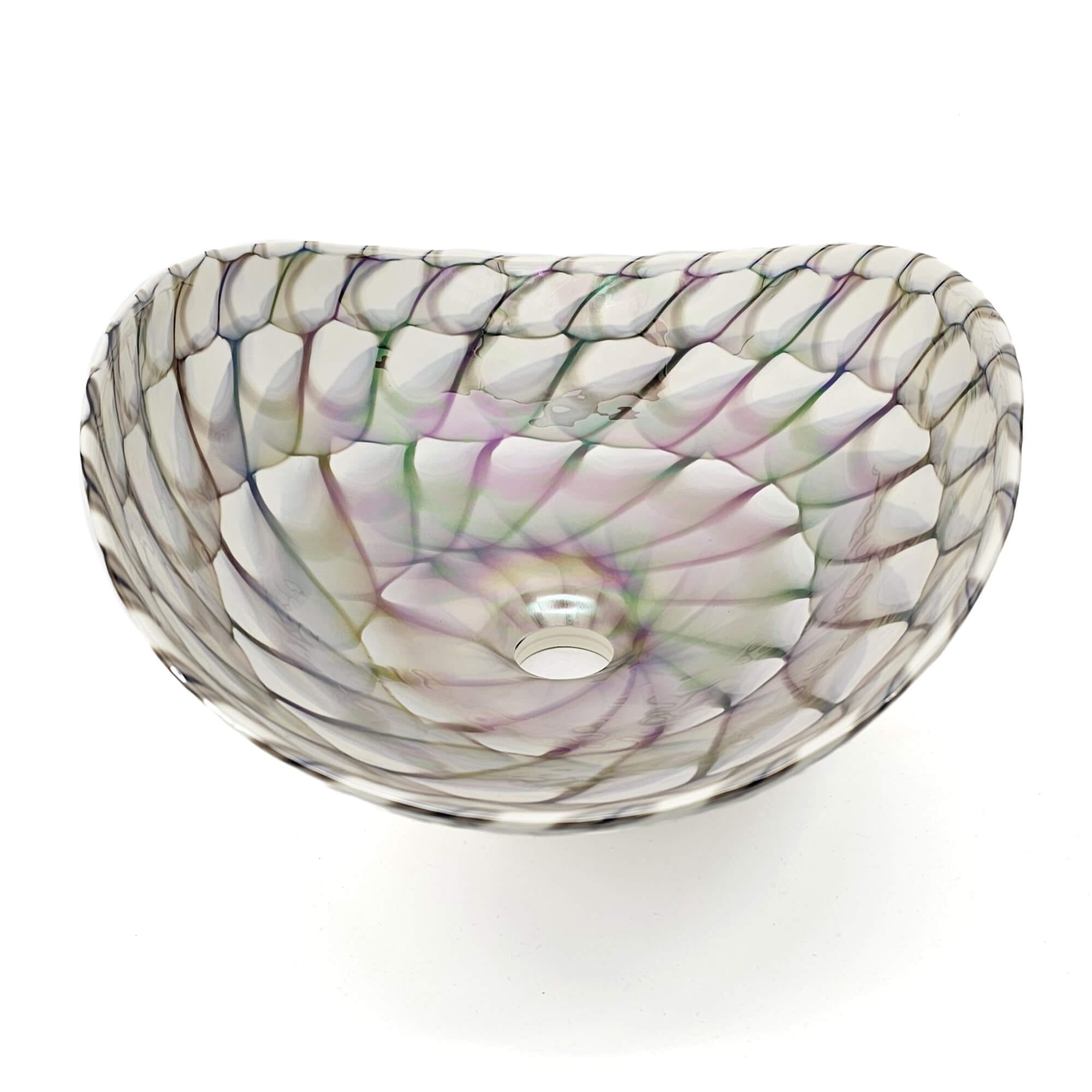Alternative View of Ruvati 19 inch Murano Glass Art Vessel Seashell Decorative Pattern Bathroom Sink, Nautilus Brown, RVB3022