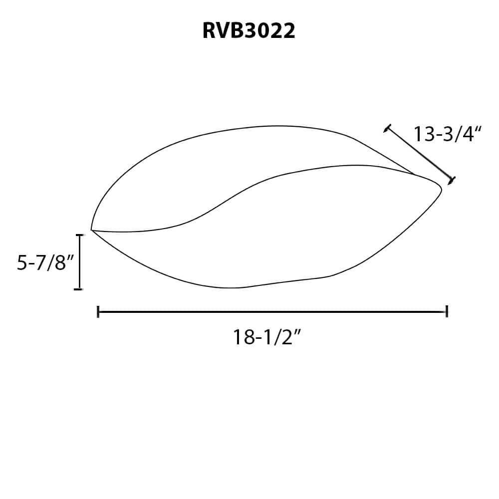 Dimensions Image for Ruvati 19 inch Murano Glass Art Vessel Seashell Decorative Pattern Bathroom Sink, Nautilus Brown, RVB3022