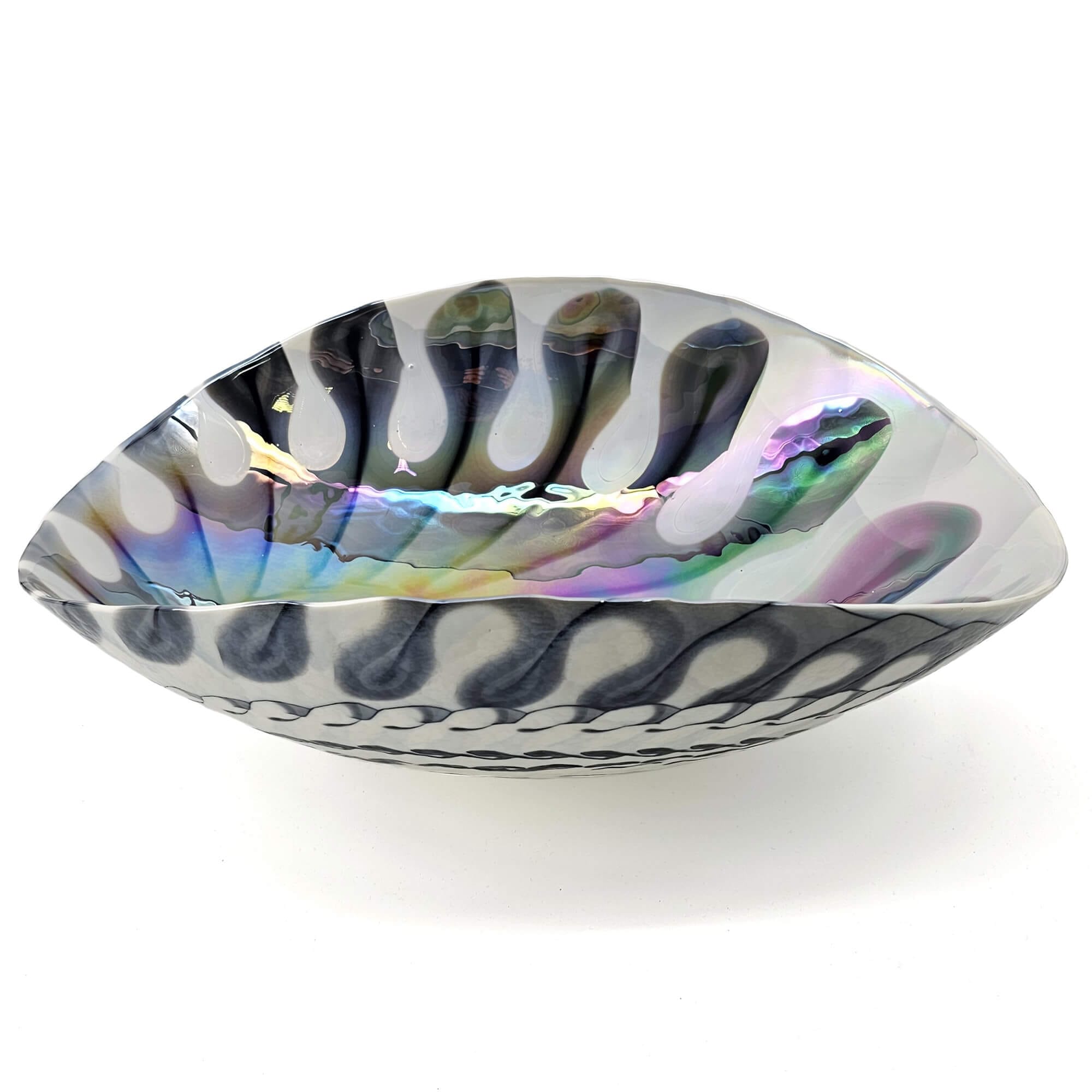 Alternative View of Ruvati 19 inch Murano Glass Art Vessel Seashell Decorative Pattern Bathroom Sink, Spira Luxe Pearl White, RVB3031