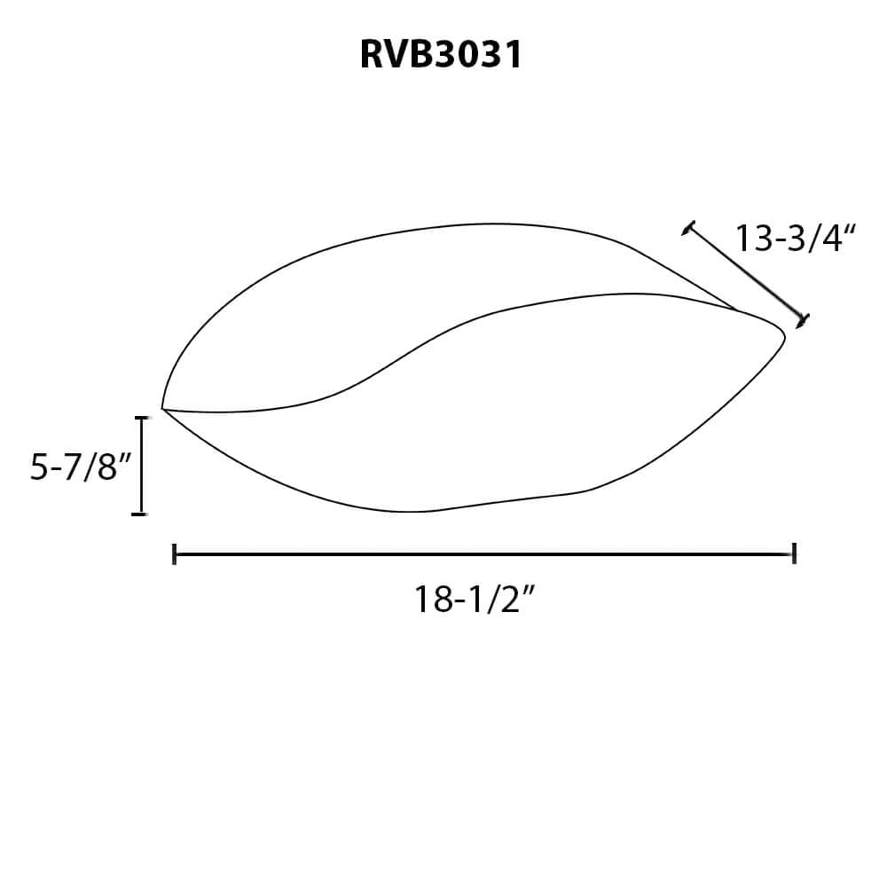 Dimensions Image for Ruvati 19 inch Murano Glass Art Vessel Seashell Decorative Pattern Bathroom Sink, Spira Luxe Pearl White, RVB3031