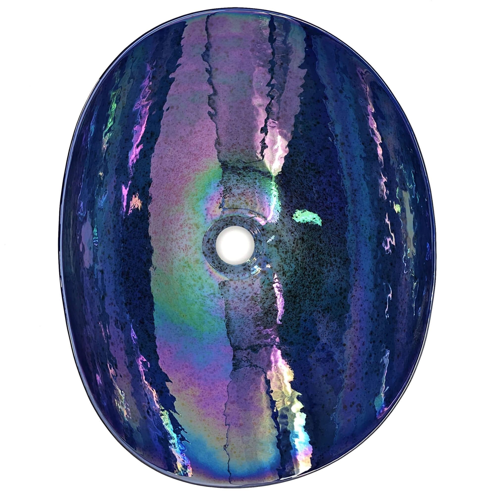 Alternative View of Ruvati 19 inch Murano Glass Art Vessel Seashell Decorative Pattern Bathroom sink, Celestial Blue, RVB3042