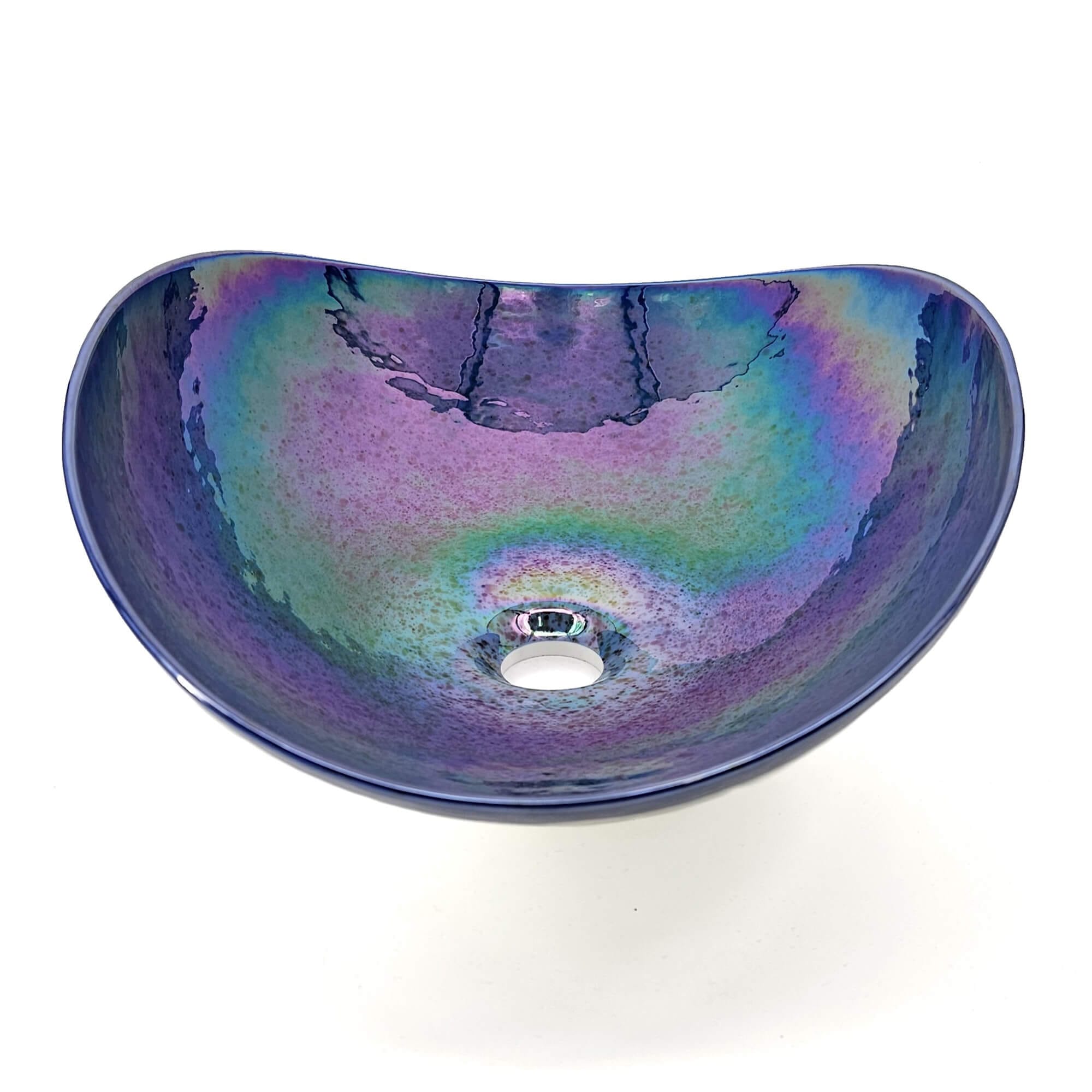 Alternative View of Ruvati 19 inch Murano Glass Art Vessel Seashell Decorative Pattern Bathroom sink, Celestial Blue, RVB3042