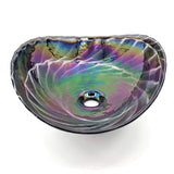 Ruvati 19 inch Murano Glass Art Vessel Seashell Decorative Pattern Bathroom Sink, Cosmic Black, RVB3048