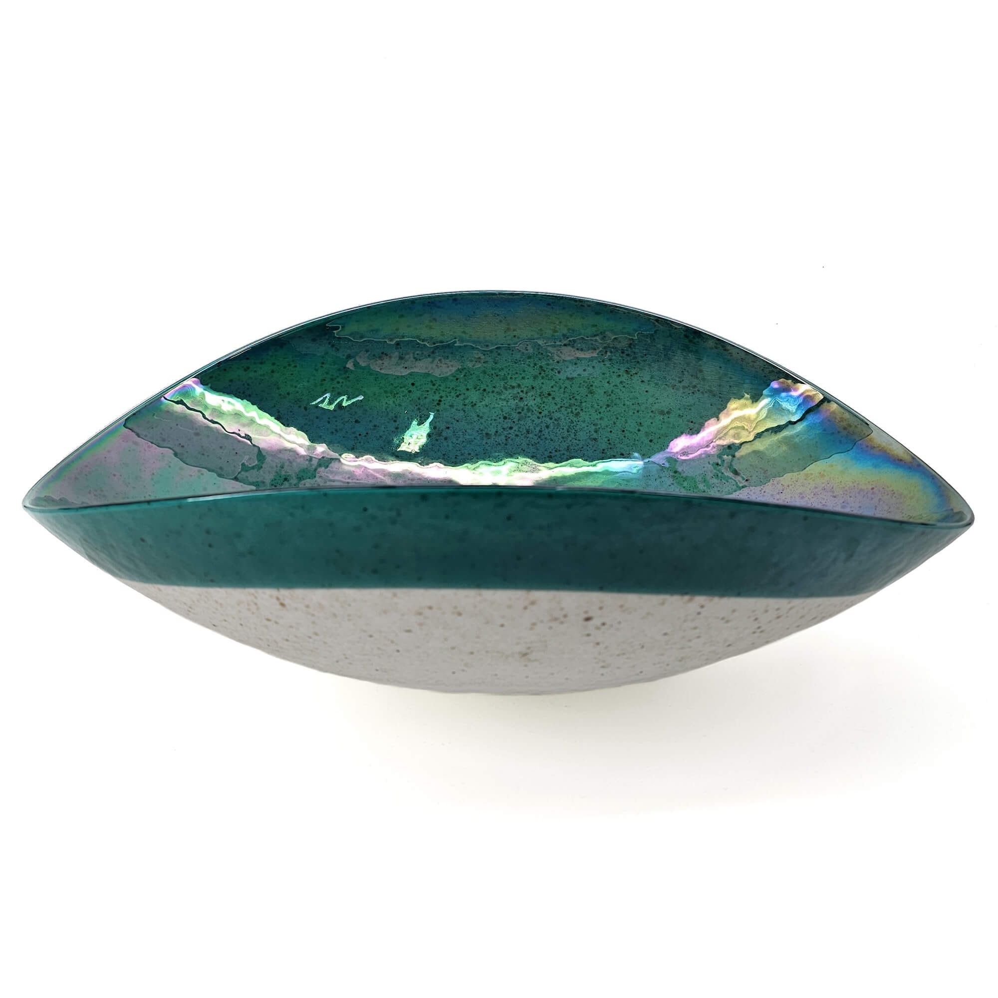 Alternative View of Ruvati 19 inch Murano Glass Art Vessel Seashell Decorative Pattern Bathroom Sink, Seafoam Green, RVB3056
