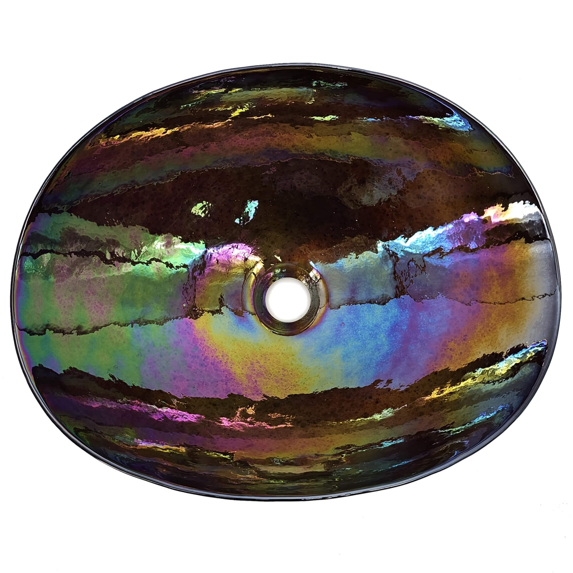 Alternative View of Ruvati 19 inch Murano Glass Art Vessel Seashell Decorative Pattern Bathroom Sink, Chestnut Brown, RVB3057