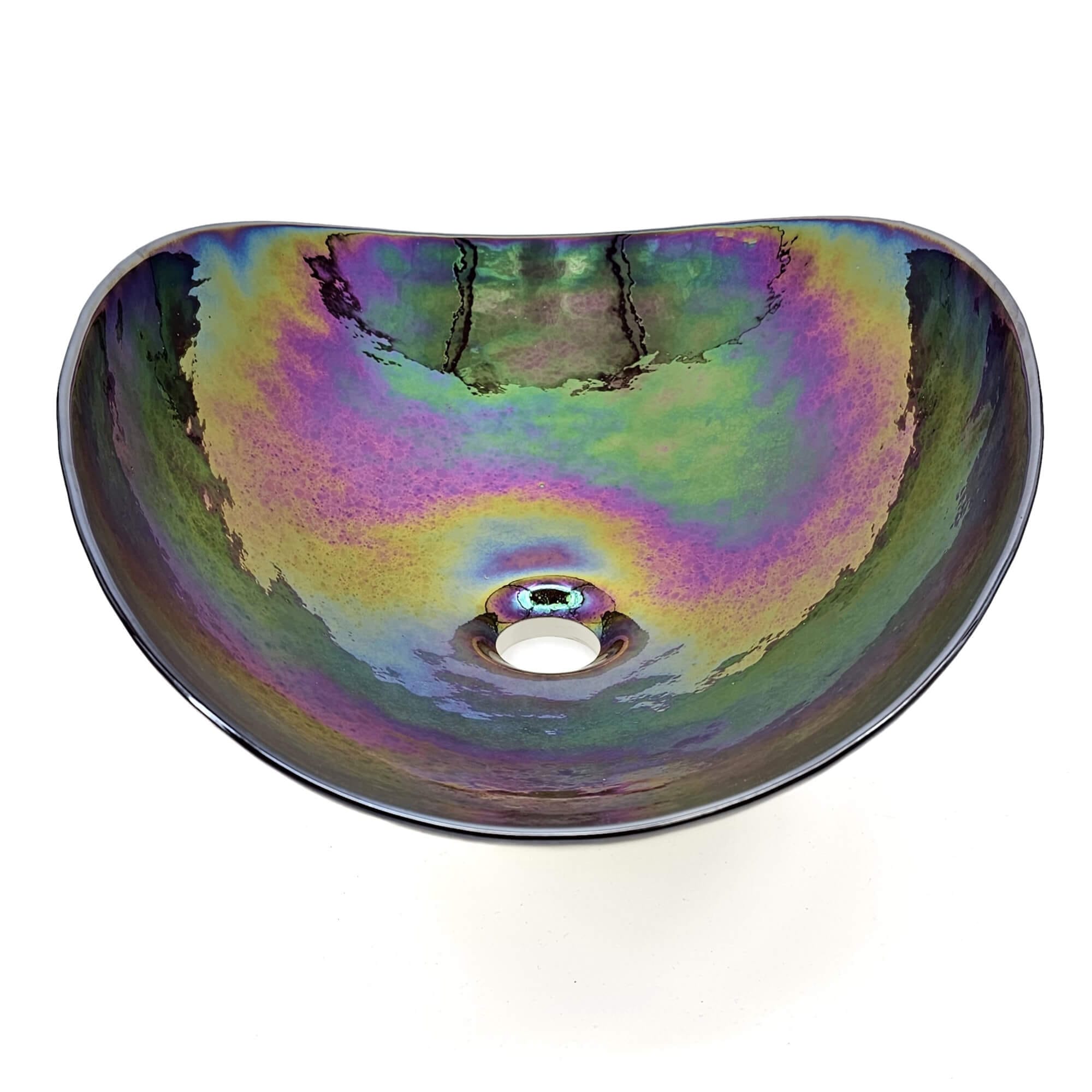 Alternative View of Ruvati 19 inch Murano Glass Art Vessel Seashell Decorative Pattern Bathroom Sink, Chestnut Brown, RVB3057