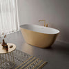 Ruvati 63-inch Matte Gold and White epiStone Solid Surface Freestanding Bath Tub Sinatra, RVB6723GW