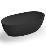 Alternative View of Ruvati 59-inch Matte Black epiStone Solid Surface Oval Freestanding Bath Tub Canali, RVB6744BK