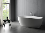 Alternative View of Ruvati 59-inch Matte White epiStone Solid Surface Oval Freestanding Bath Tub Canali, RVB6744WH