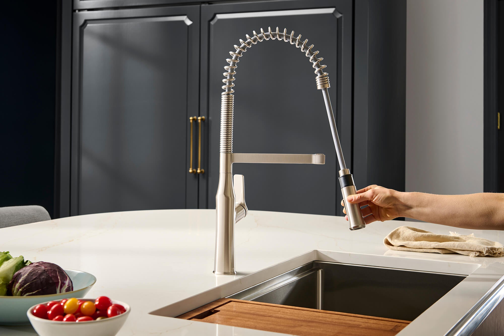 Ruvati Bianca Pre-Rinse Kitchen Faucet, Stainless Steel, Single Lever, RVF1233BN Product Image