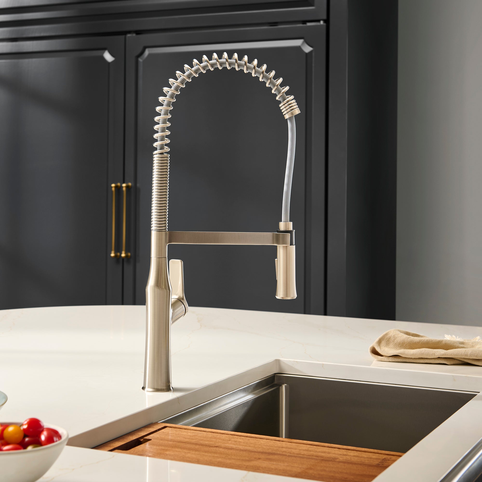 Ruvati Bianca Pre-Rinse Kitchen Faucet, Stainless Steel, Single Lever, RVF1233BN