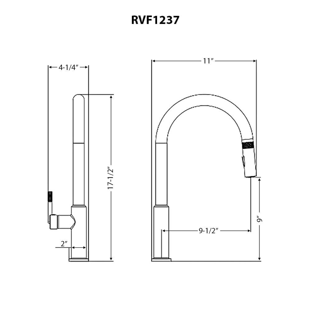 Ruvati Vestia Pull Down Kitchen Faucet, Stainless Steel, Single Lever, RVF1237BN Product Image