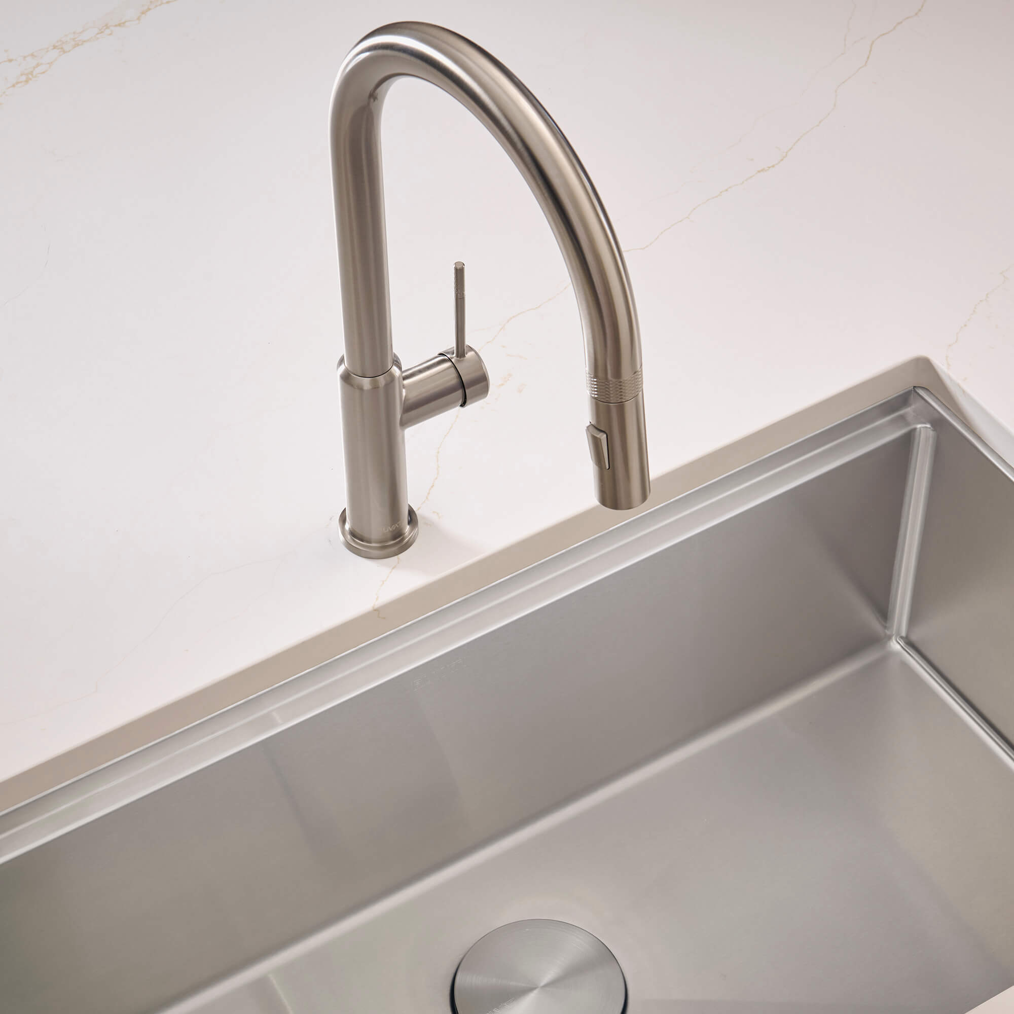 Ruvati Vestia Pull Down Kitchen Faucet, Stainless Steel, Single Lever, RVF1237BN Product Image