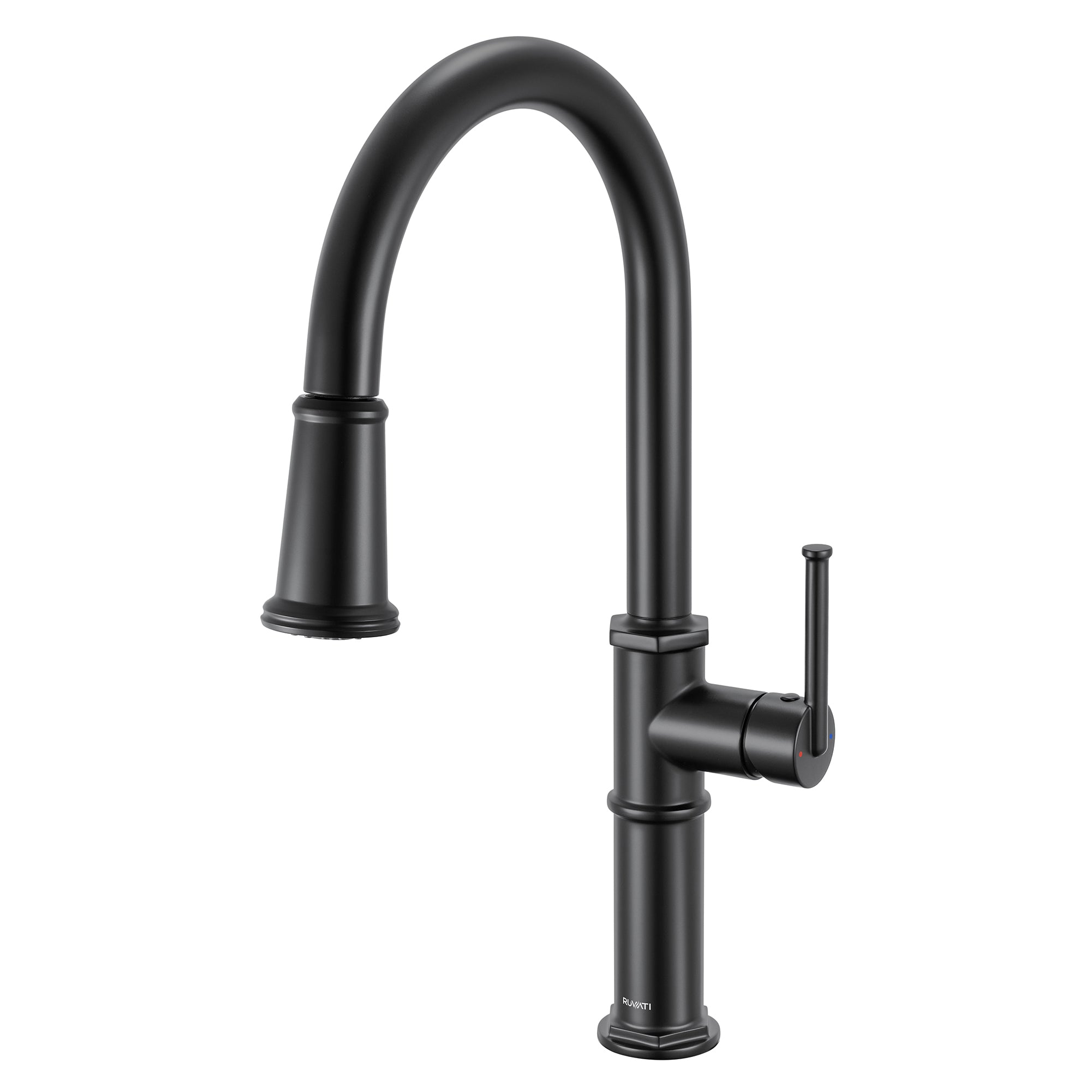 Ruvati Idris Pull Down Kitchen Faucet, Matte Black, Single Lever, RVF1239MB Product Image
