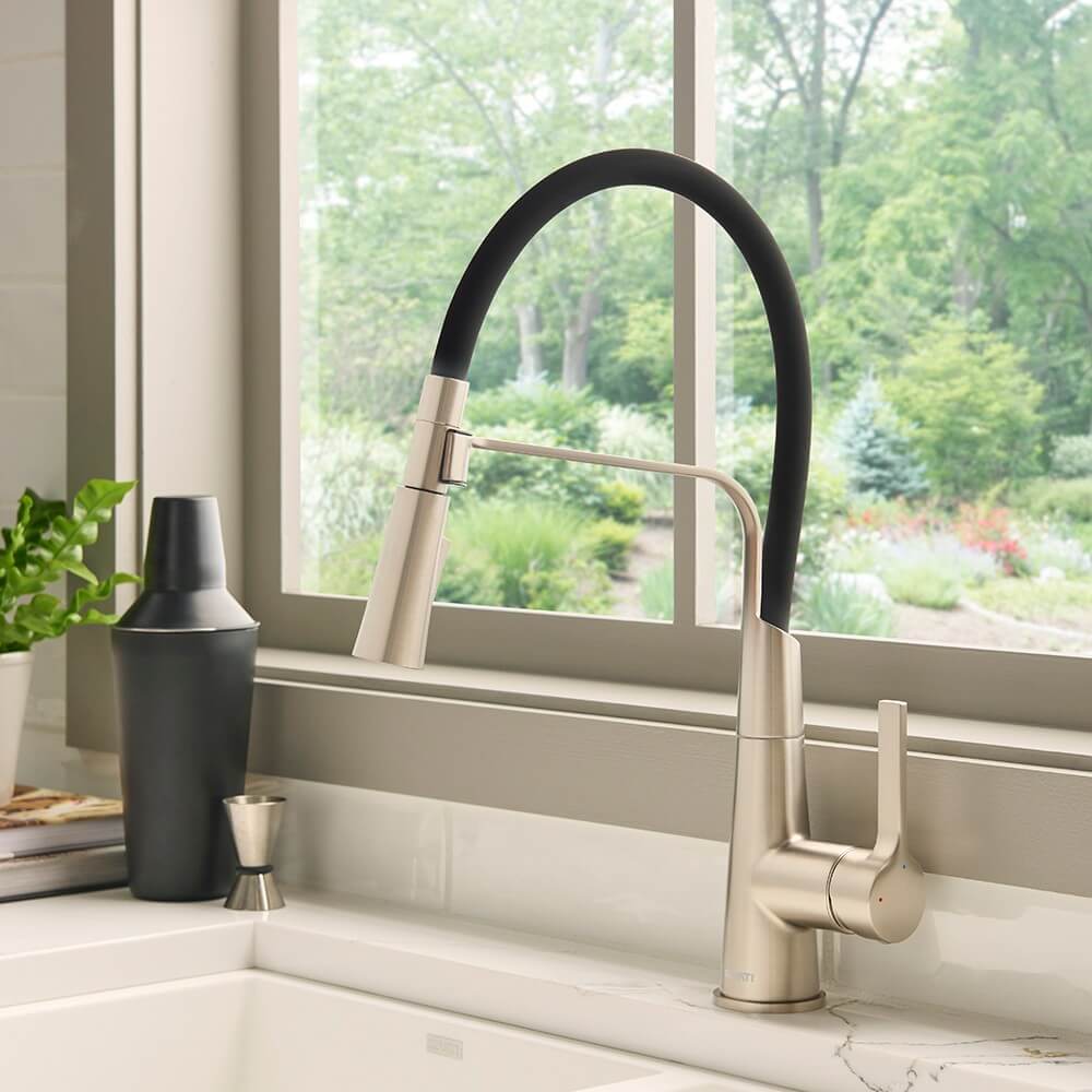 Ruvati Carina Kitchen Faucet, Stainless Steel, Single Lever, RVF1242BN