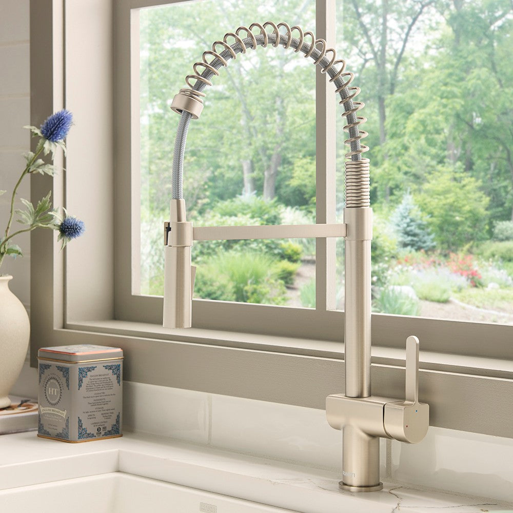 Ruvati Seneca Pull Down Pre-Rinse Kitchen Faucet, Stainless Steel, Single Lever, RVF1243BN