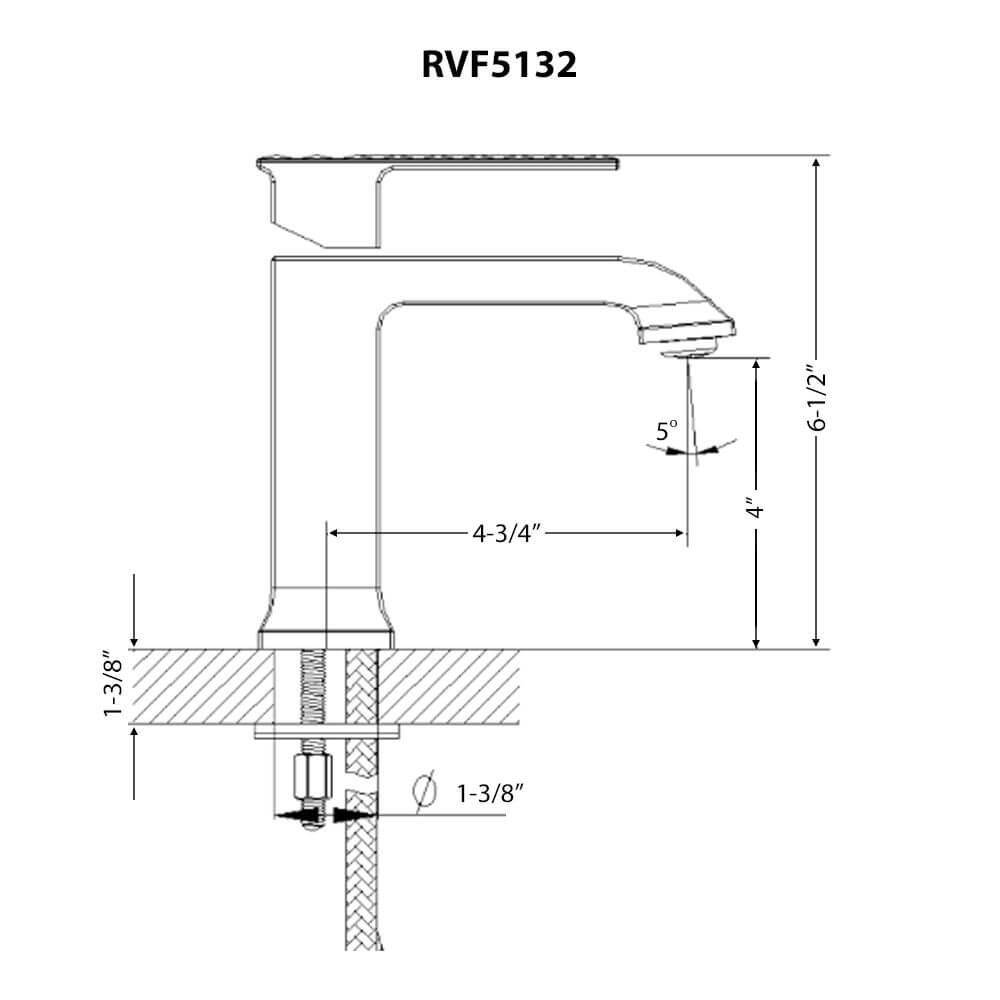 Ruvati Decora Bathroom Faucet, Brushed Nickel, Single Lever, RVF5132BN Product Image