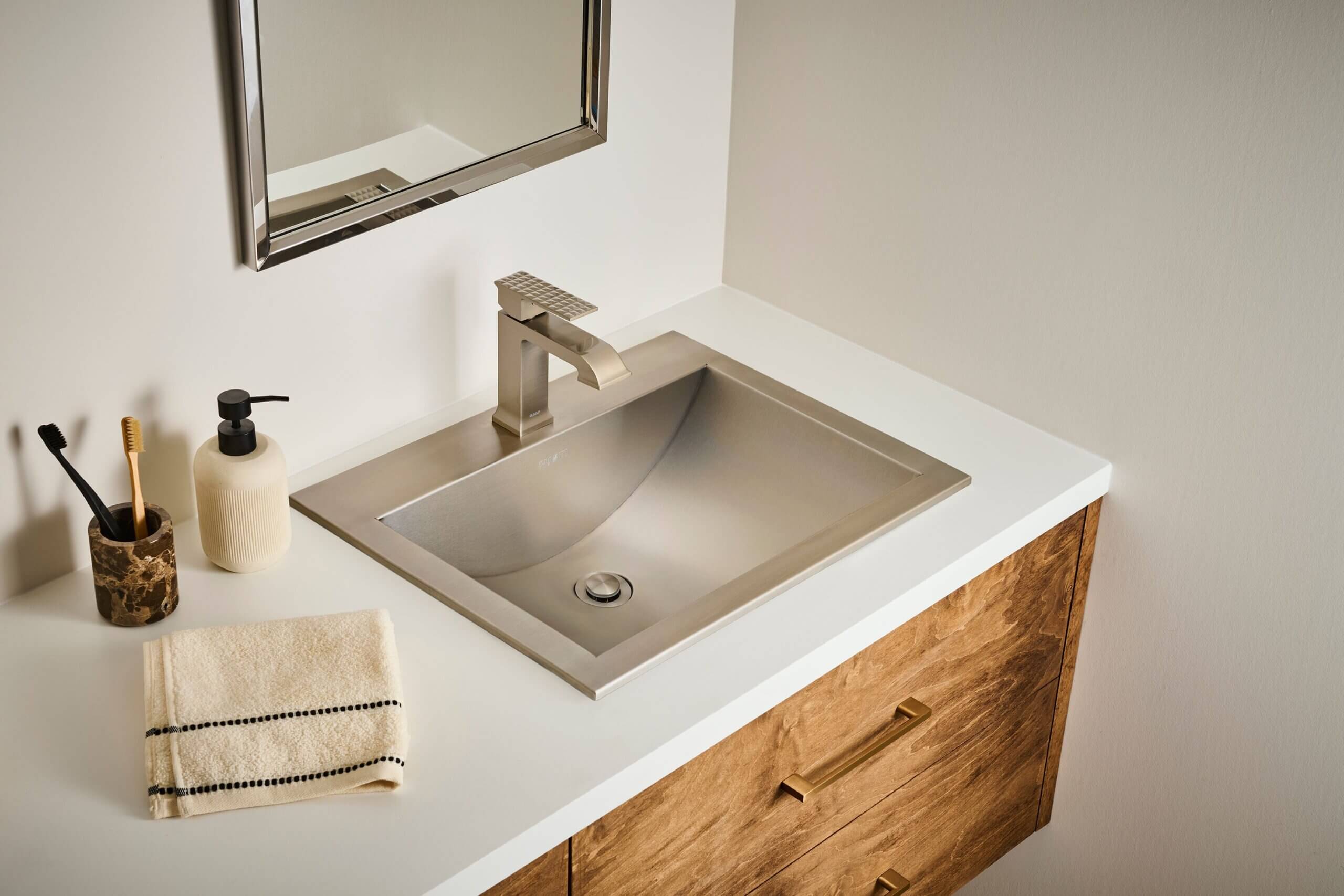 Ruvati Decora Bathroom Faucet, Brushed Nickel, Single Lever, RVF5132BN Product Image
