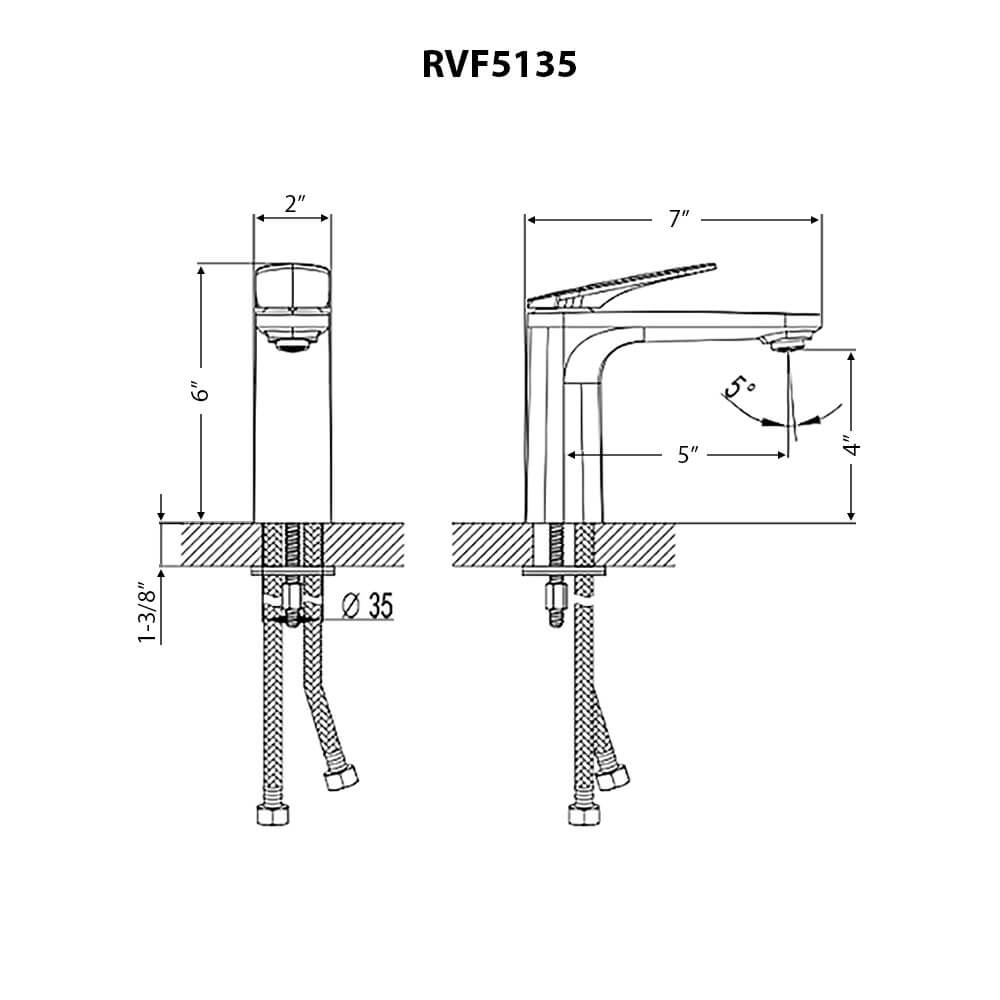 Ruvati Este Bathroom Faucet, Matte Black, Single Lever, RVF5135MB Product Image