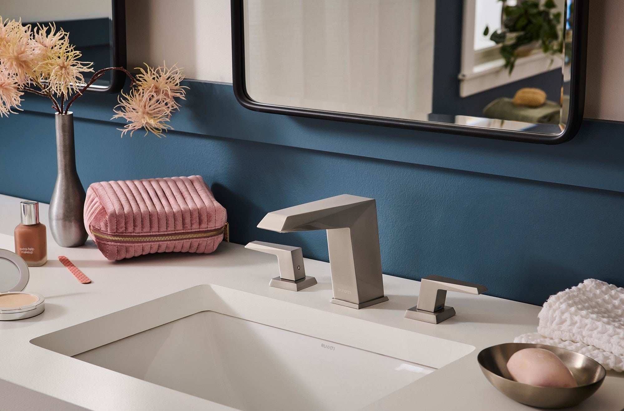 Ruvati Tropea Widespread Bathroom Faucet, Brushed Nickel, Lever, RVF5231BN Product Image