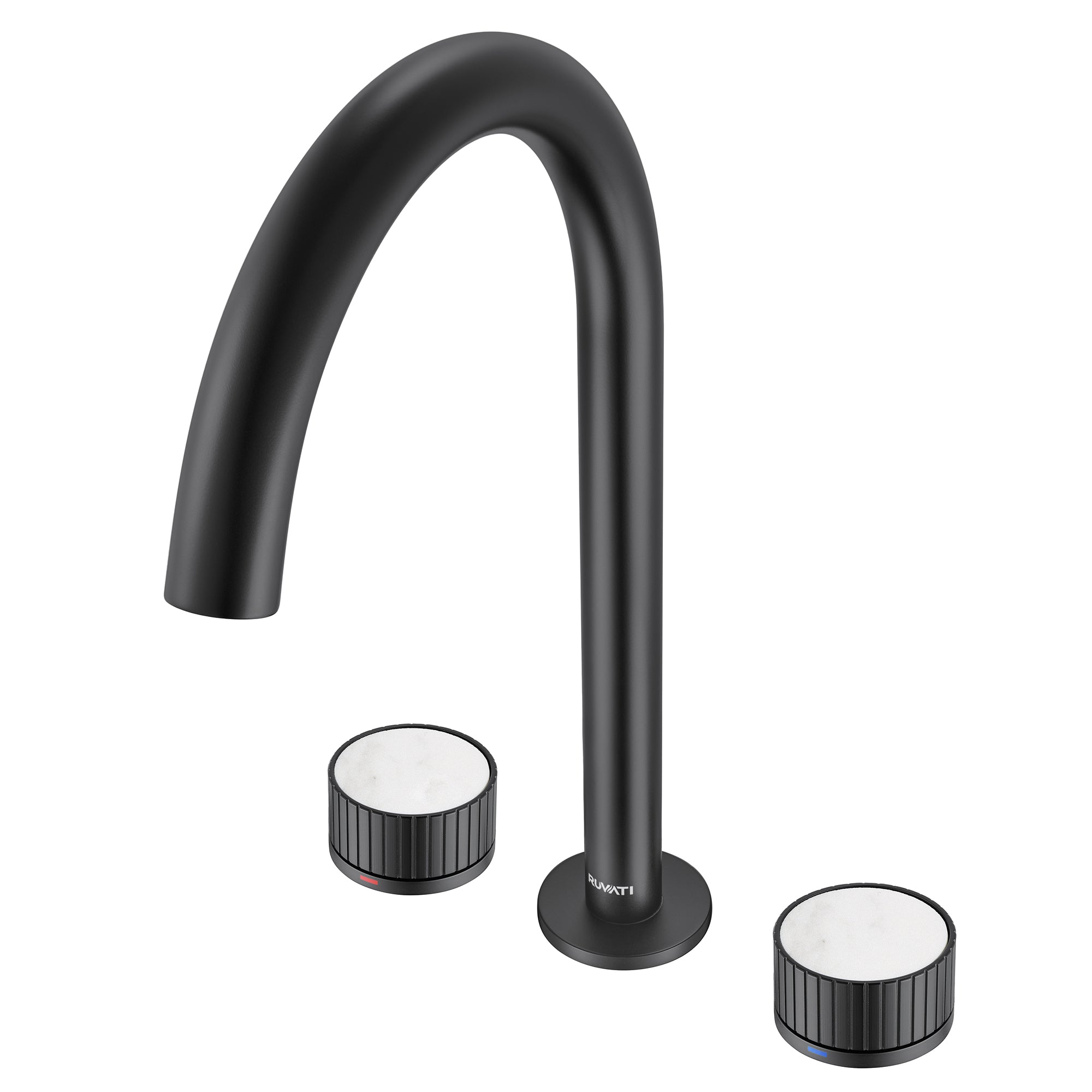 Ruvati Athena Widespread Bathroom Faucet, Matte Black, Knob, RVF5232MB Product Image