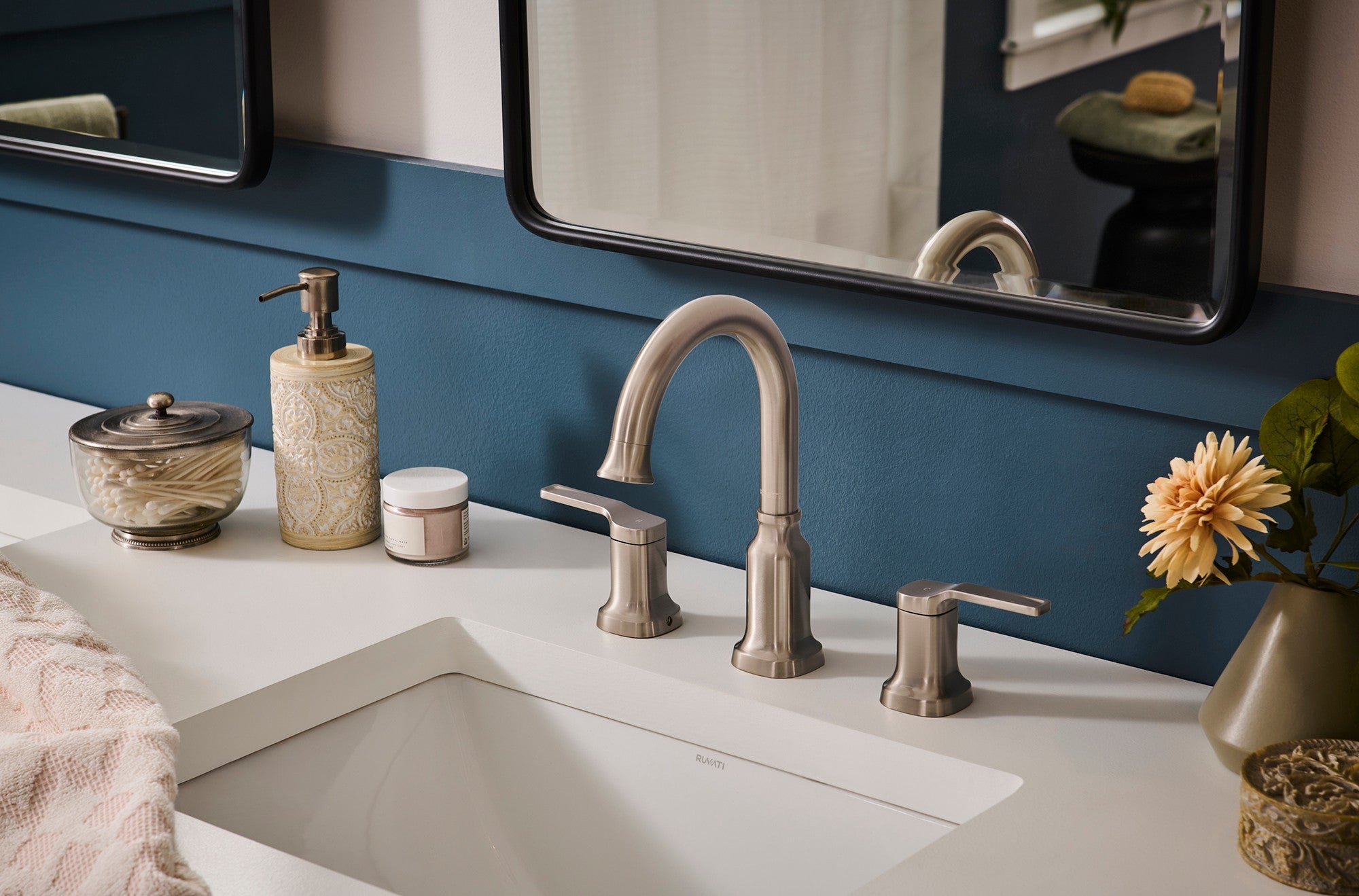 Ruvati Arti Widespread Bathroom Faucet, Brushed Nickel, Lever, RVF5233BN Product Image