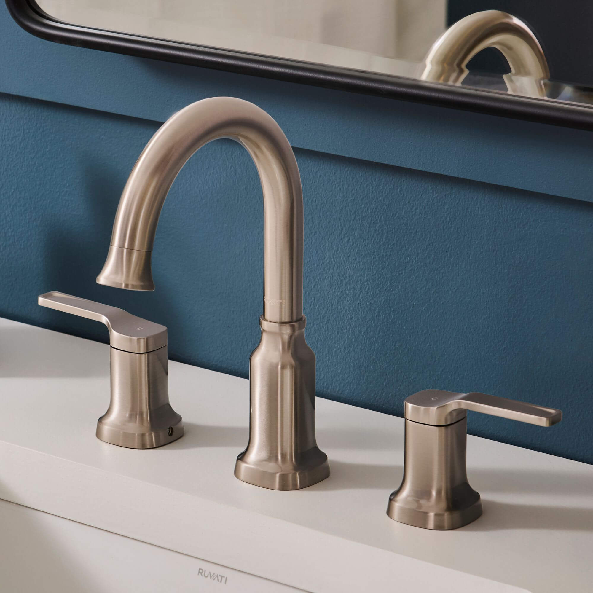 Ruvati Arti Widespread Bathroom Faucet, Brushed Nickel, Lever, RVF5233BN