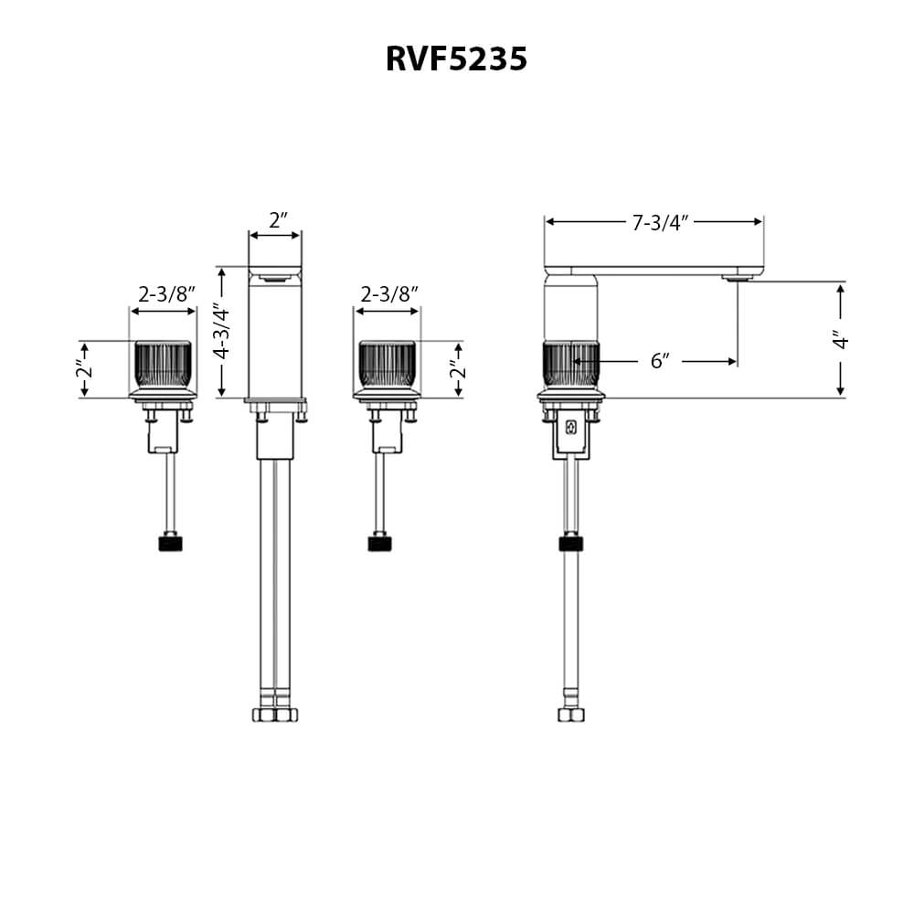 Ruvati Fabio Widespread Bathroom Faucet, Brushed Gold, Knob, RVF5235SG Product Image