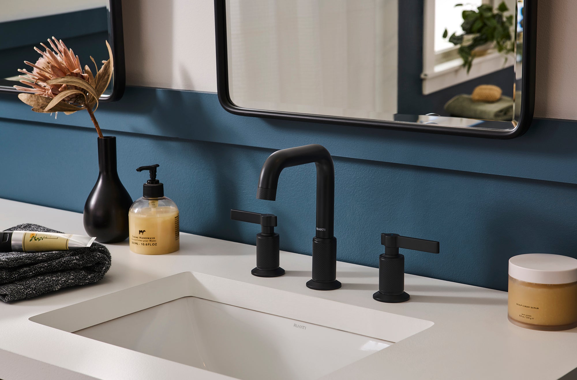 Ruvati Barolo Widespread Bathroom Faucet, Matte Black, Lever, RVF5236MB Product Image