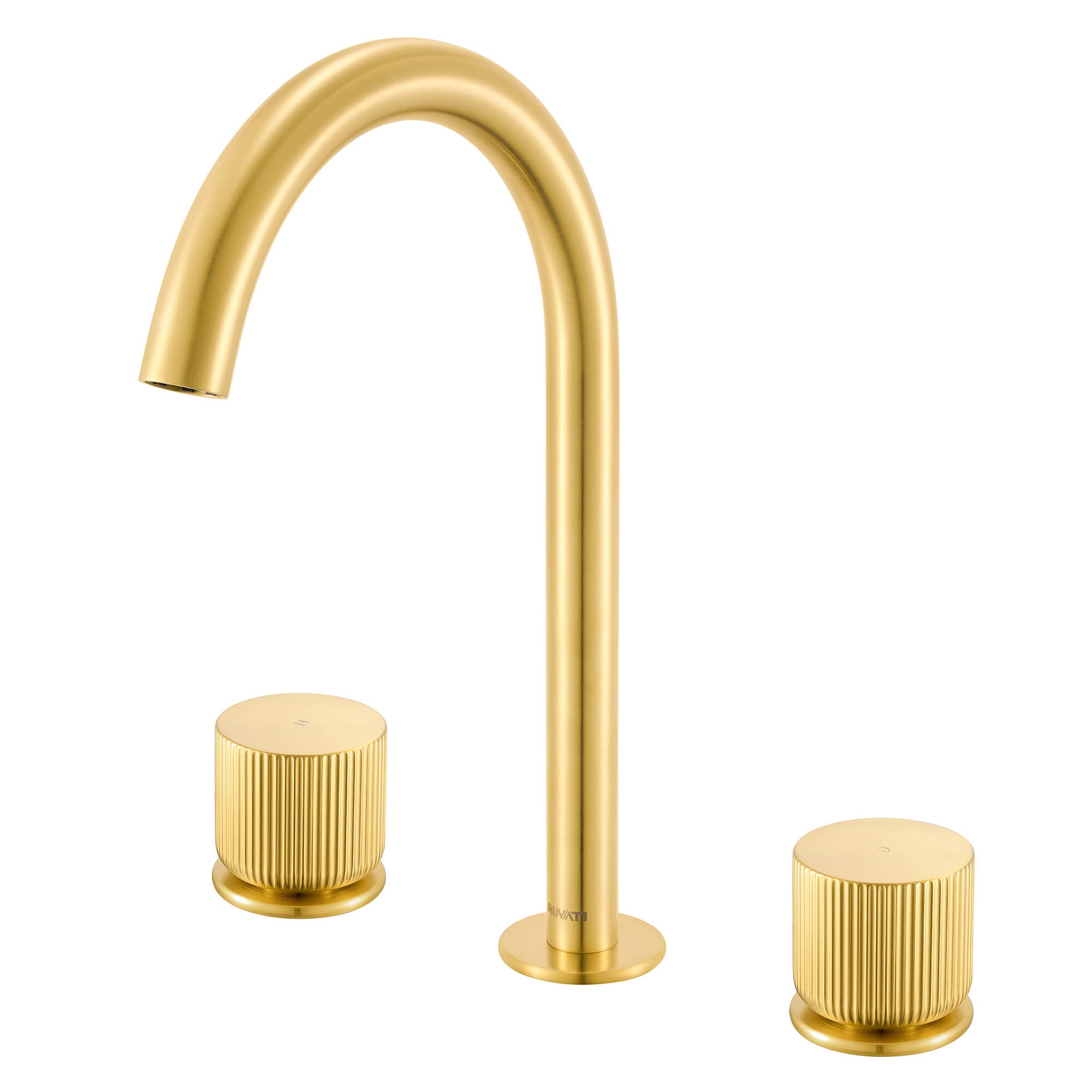 Ruvati Fabio Widespread Bathroom Faucet, Brushed Gold, Knob, RVF5238SG Product Image