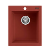 Ruvati 16 x 20 inch epiGranite Drop-in Topmount Granite Composite Single Bowl Kitchen Sink, Berry Red, RVG1016BR