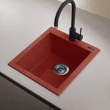 Main Image of Ruvati 16 x 20 inch epiGranite Drop-in Topmount Granite Composite Single Bowl Kitchen Sink, Berry Red, RVG1016BR